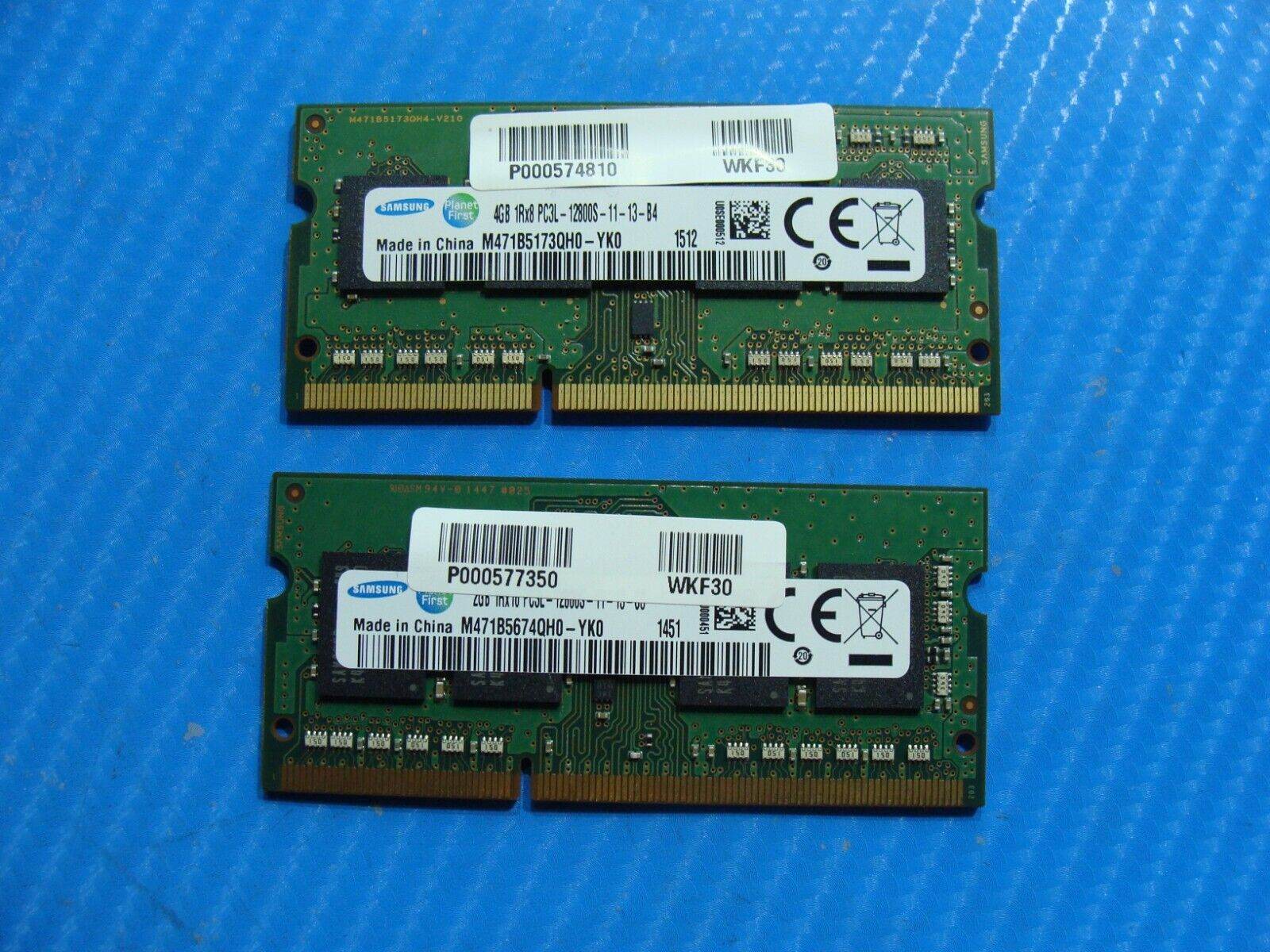 Toshiba E45W-C Samsung 6GB (2GB & 4GB) PC3L-12800S Memory RAM M471B5173QH0-YK0 - Tested Computer Laptop Parts