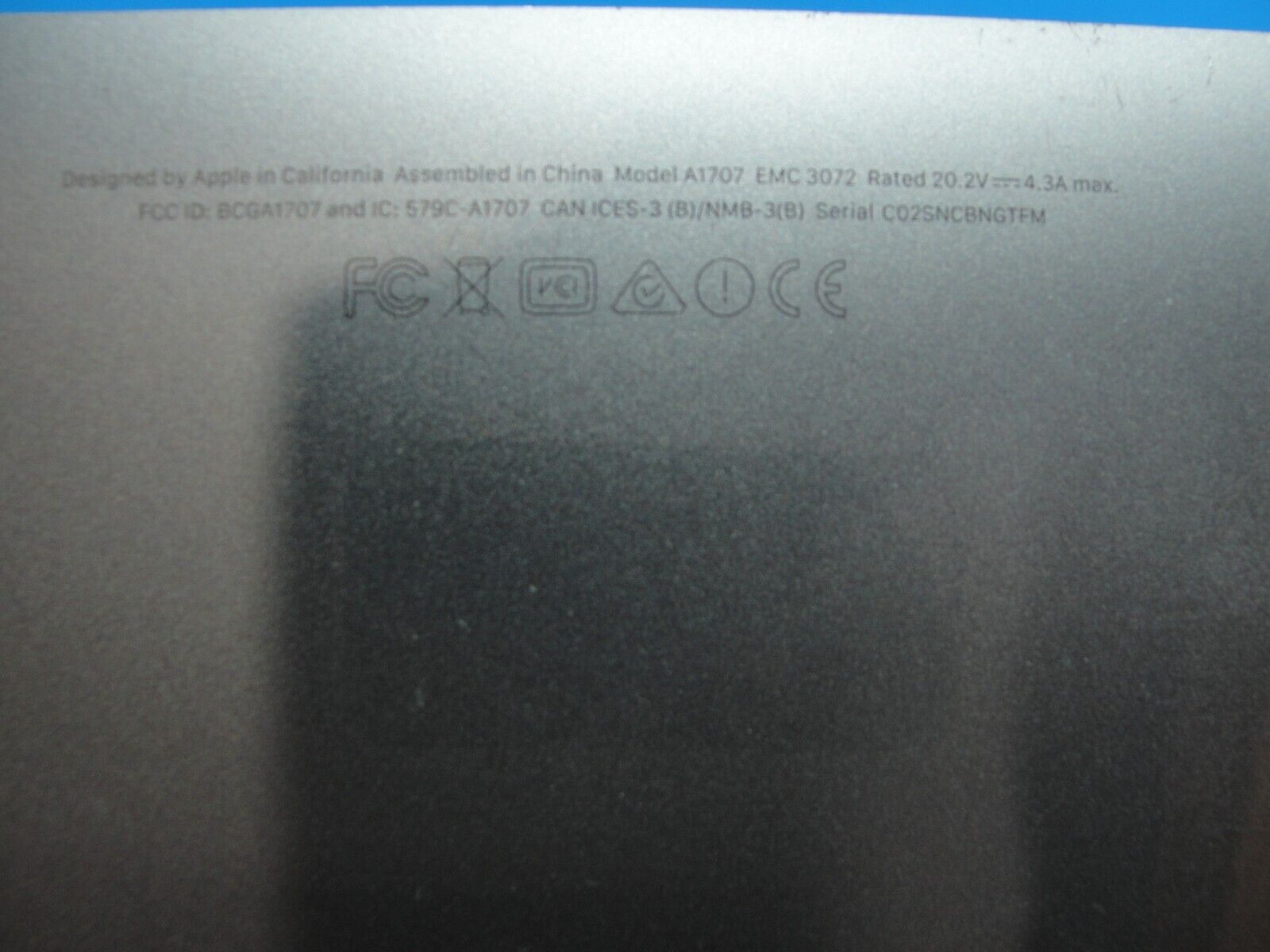 MacBook Pro A1707 15