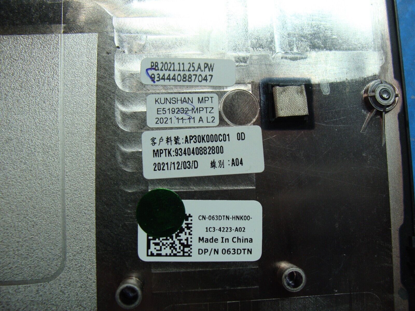 Dell Latitude 5420 14 Bottom Case Base Cover 63DTN AP30K000C01