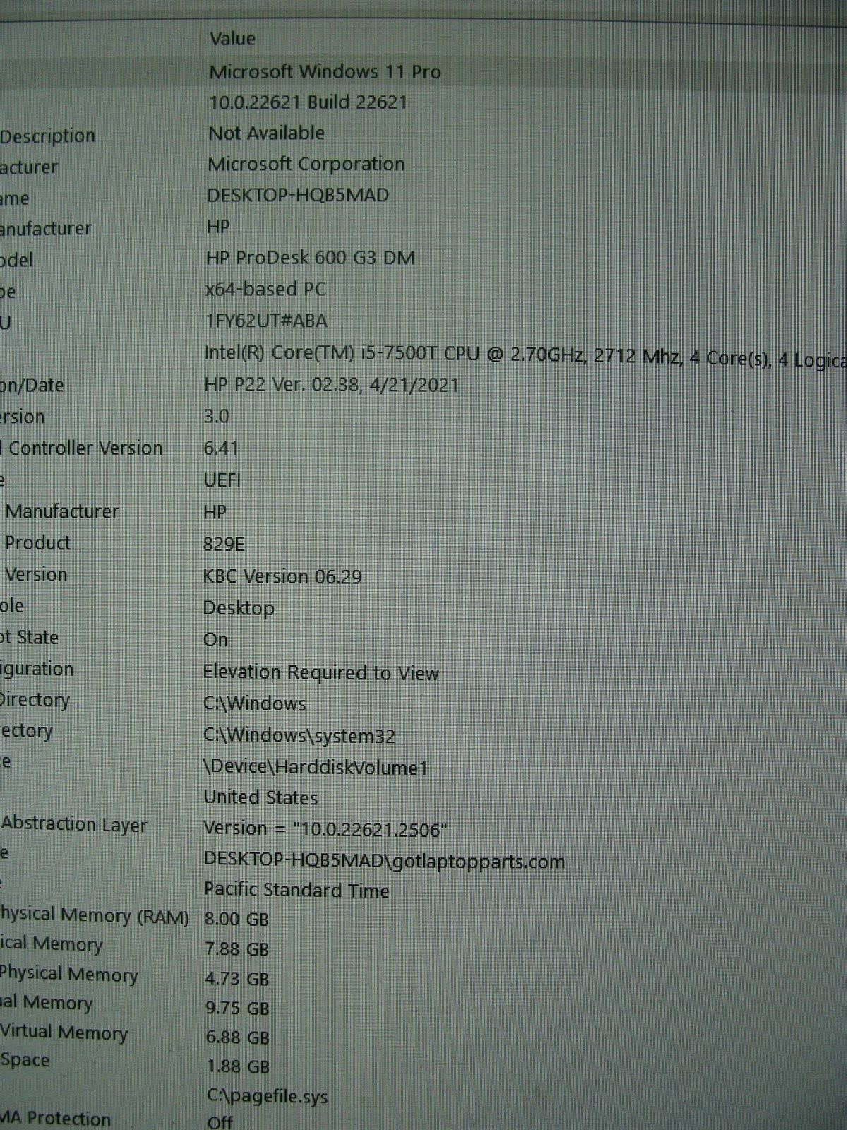 Good DEAL HP ProDesk 600 G3 MFF Intel i5-7600T 8GB 256GB SSD W11P Wi-Fi + BT