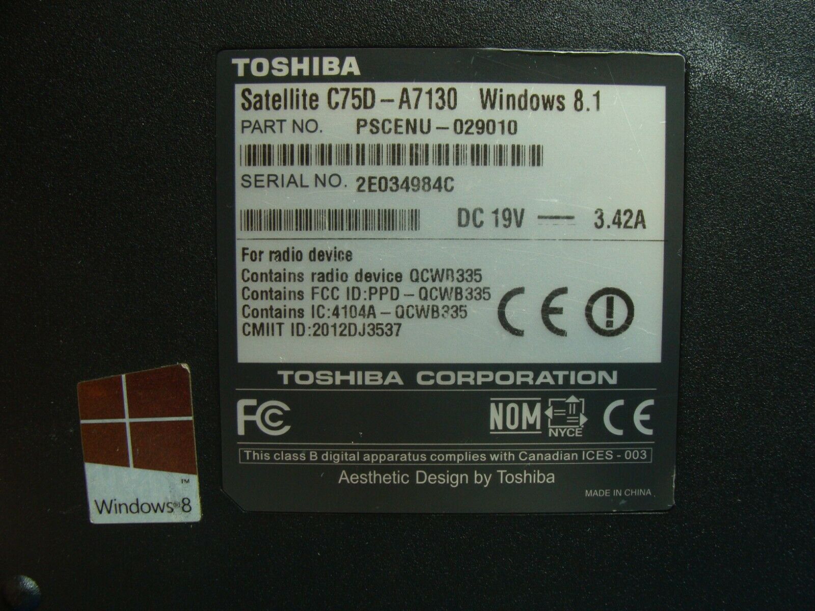Toshiba Satellite C75D-A7130 17.3