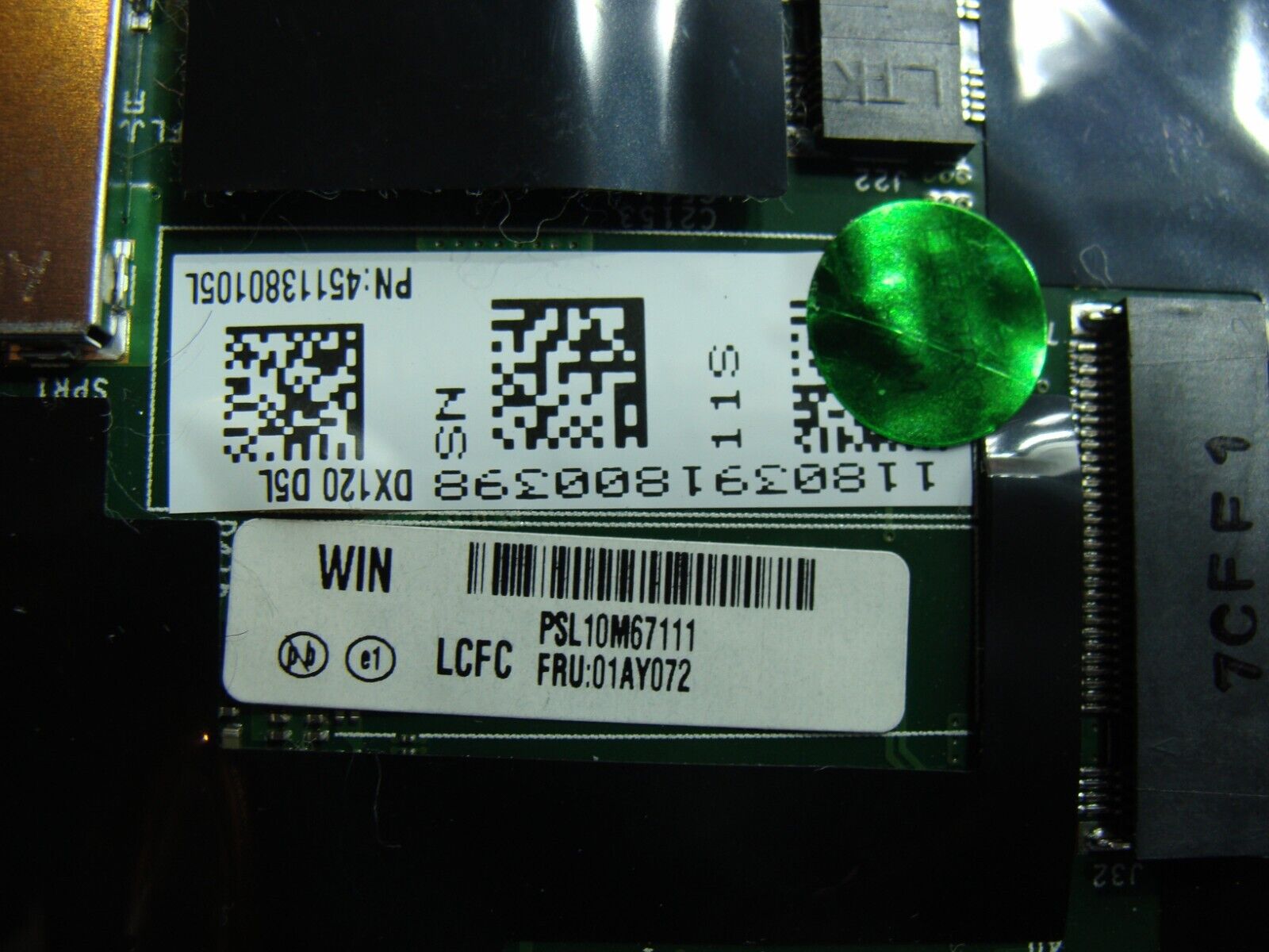 Lenovo ThinkPad 14” X1 Carbon 5th Gen i7-7600u 2.8GHz 8GB Motherboard 01AY072