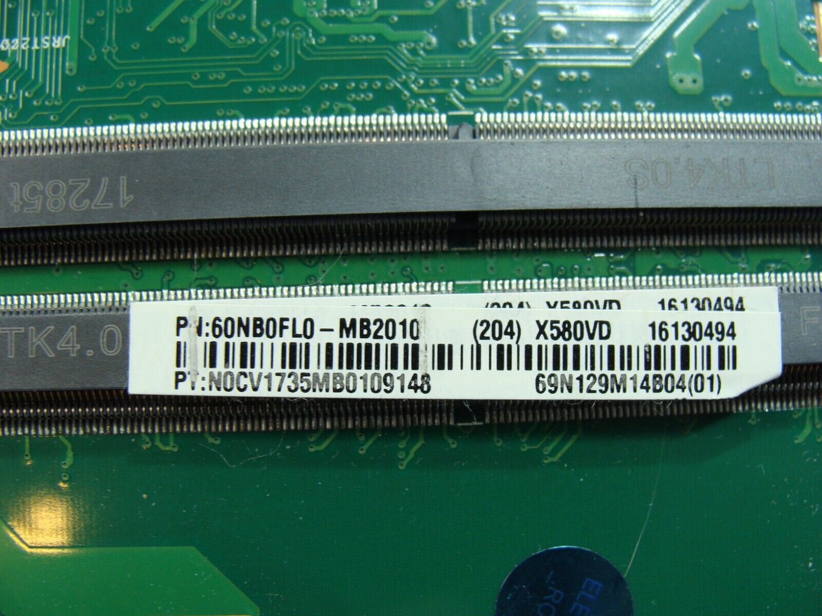 Asus N580VD-DB74T 15.6 Intel i7-7700HQ 2.8GHz Motherboard 60NB0FL0-MB2010
