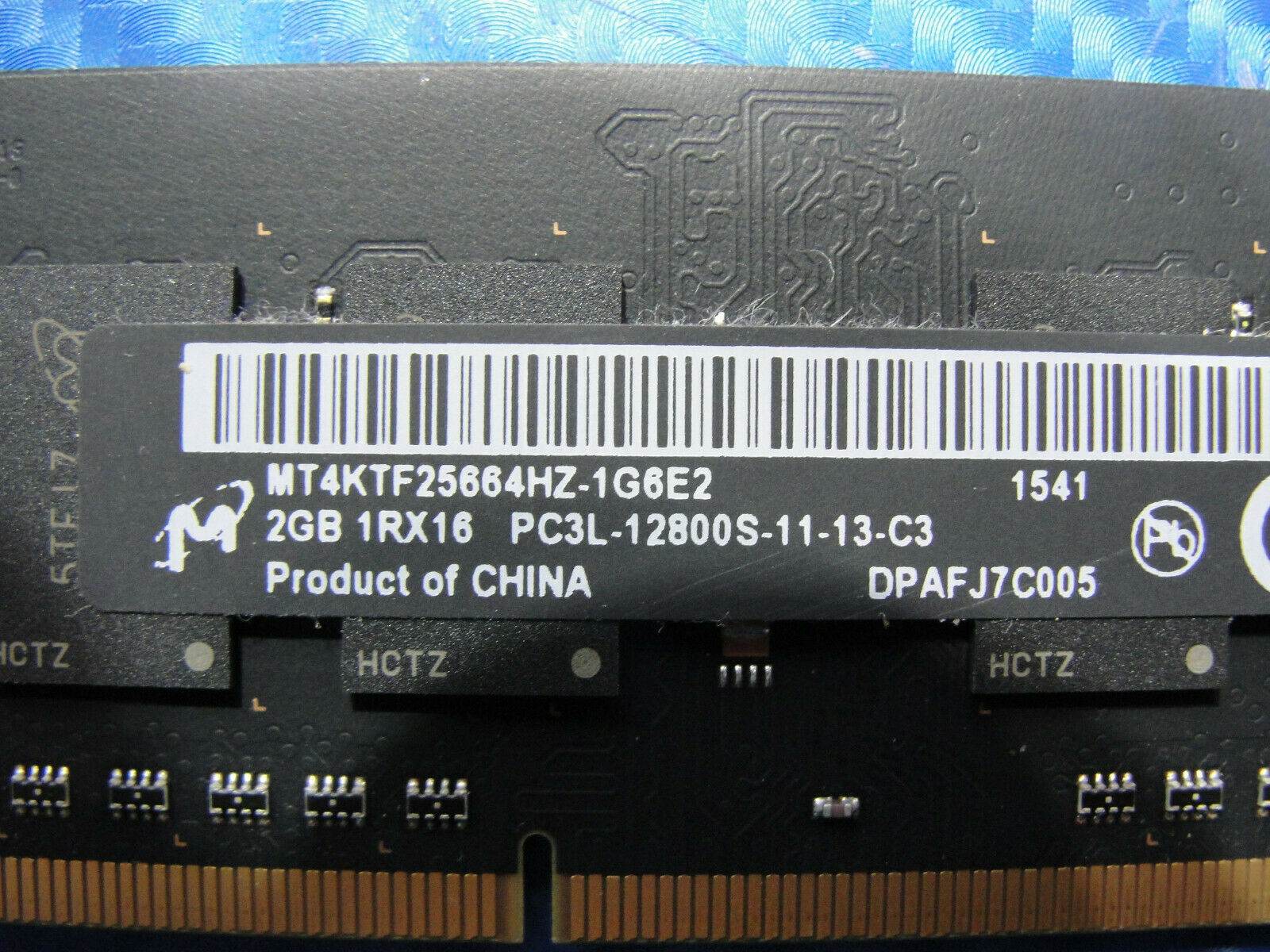 Apple A1278 Laptop Micron 2GB Memory PC3L-12800S-11-13-C3 MT4KTF25664HZ-1G6E2 #1 - Tested Computer Laptop Parts