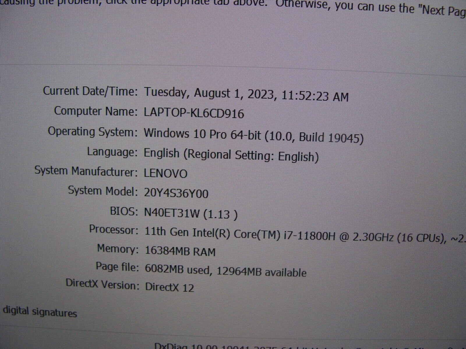 07/26 Lenovo ThinkPad P1 Gen 4i 16