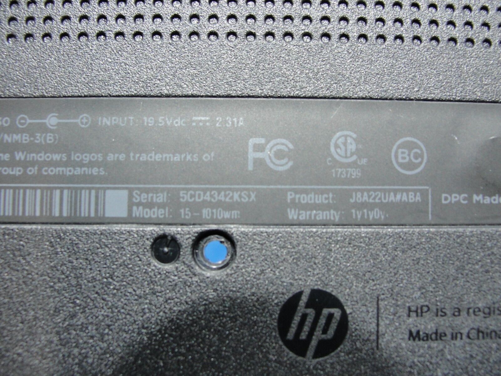 HP 15-f010wm 15.6