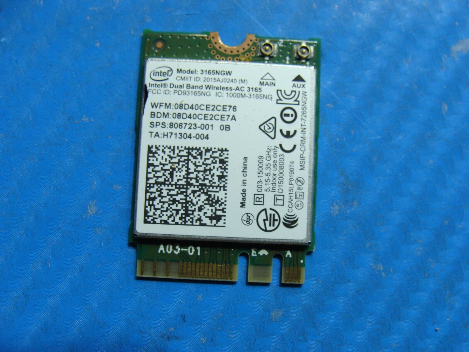 MSI GE62 6QD 15.6 Genuine WiFi Wireless Card 3165NGW