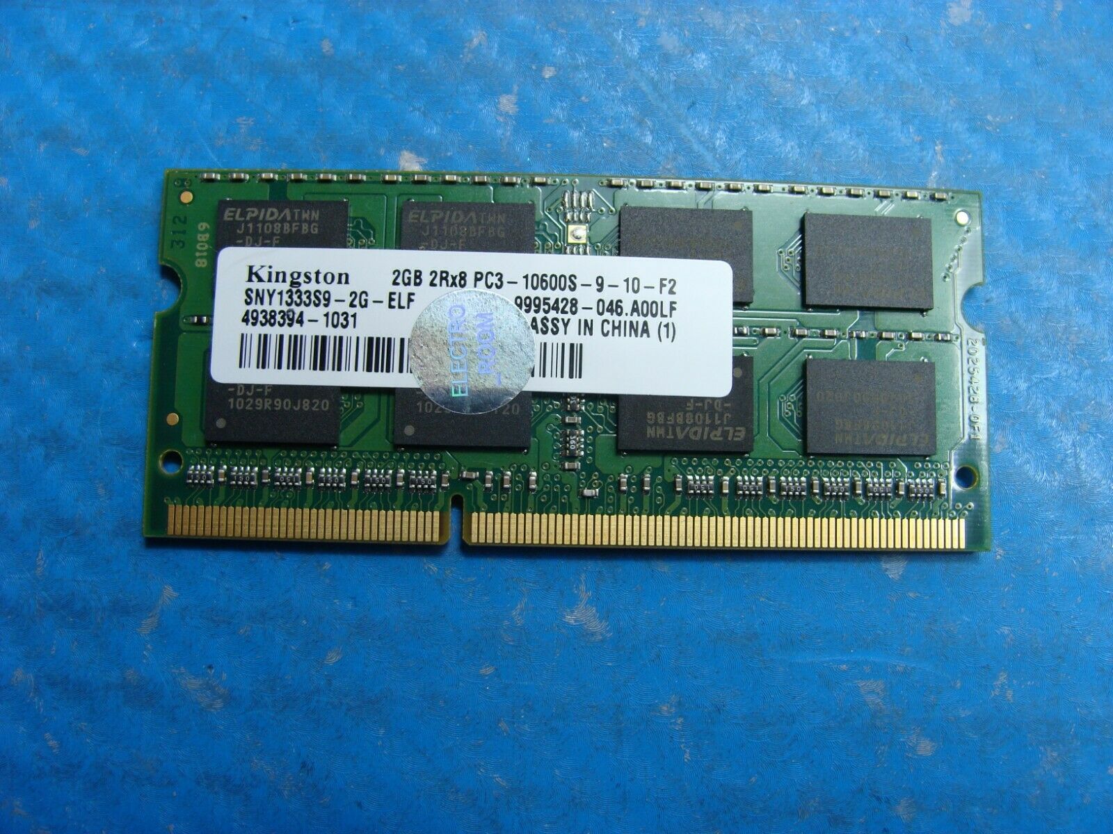 Sony VPCEB33FM Laptop Kingston 2GB Memory PC3-10600S-9-10-F2 9995428-046.A00LF - Laptop Parts - Buy Authentic Computer Parts - Top Seller Ebay