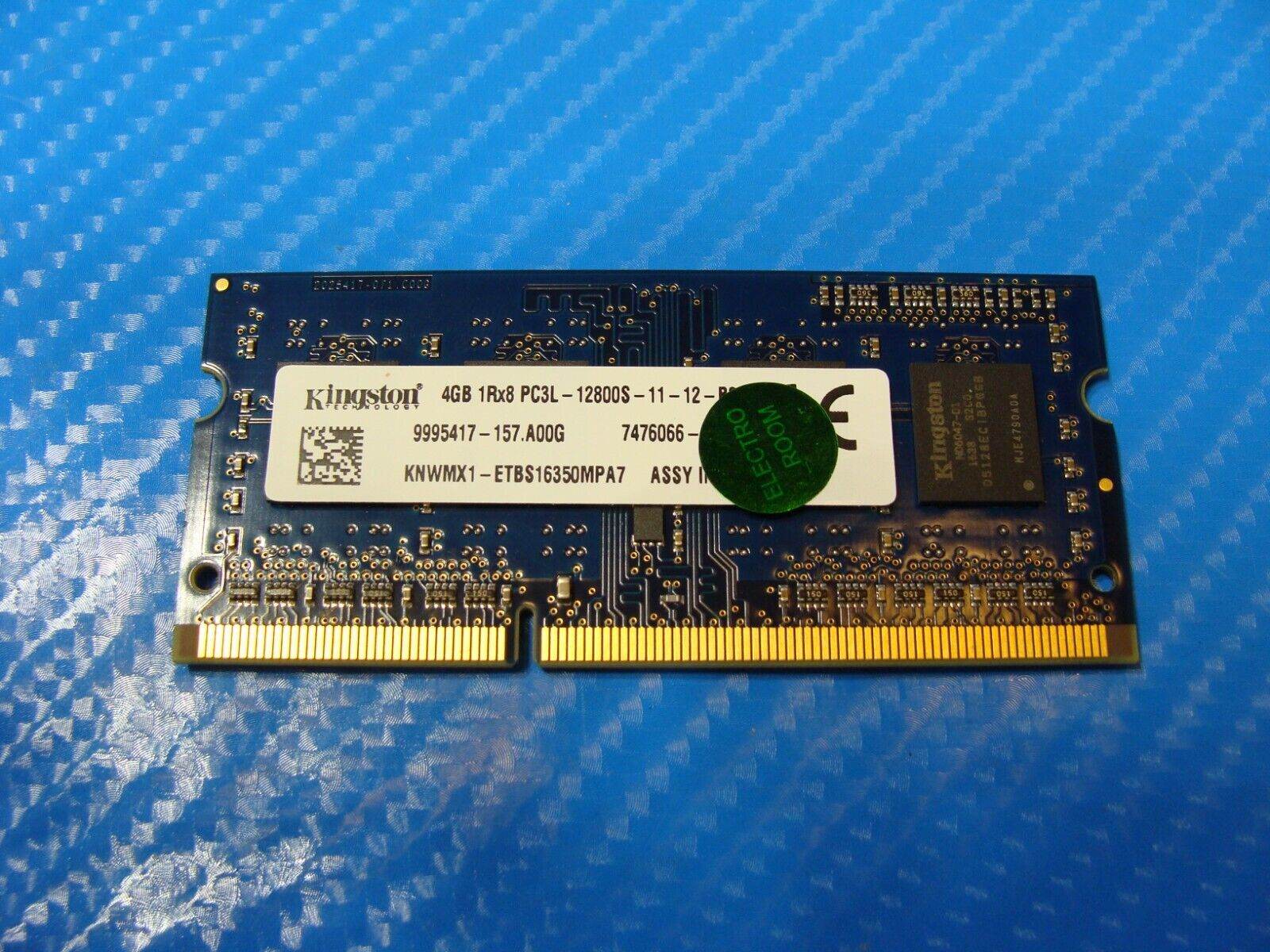 Dell 15 5555 So-Dimm Kingston 4Gb 1Rx8 Memory Ram PC3L-12800S KNWMX1-ETBS - Tested Computer Laptop Parts