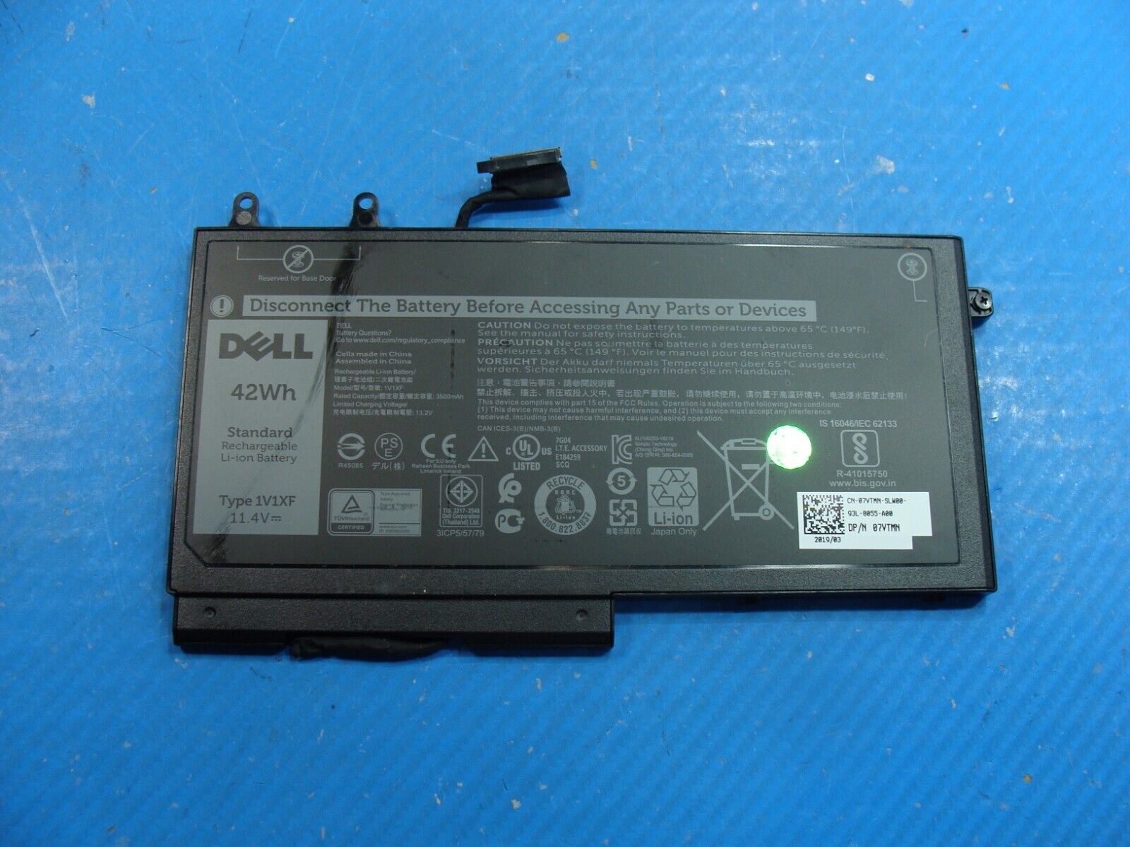 Dell Latitude 15.6 5500 Genuine Laptop Battery 11.4V 42Wh 3500mAh 1V1XF 7VTMN