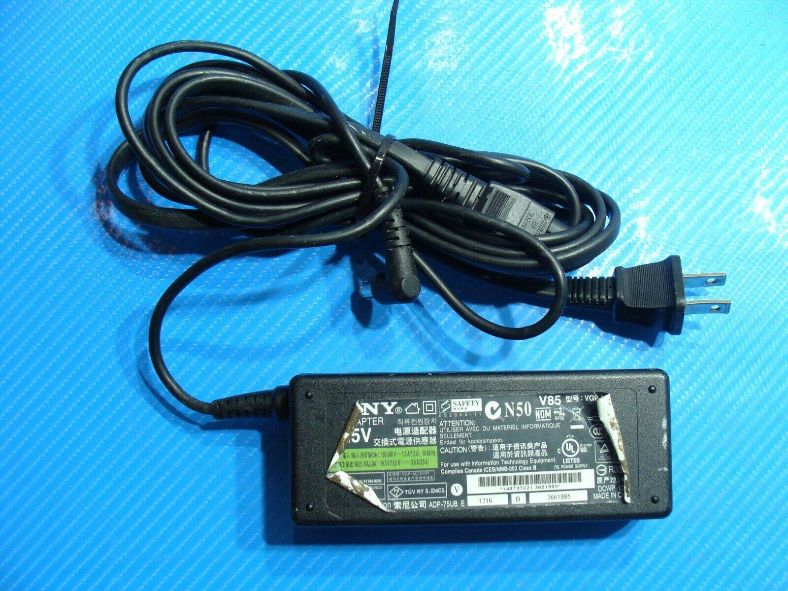 Genuine SONY AC Power Adapter Charger P/N VGP-AC19V37 ADP-75UB E 19.5V 3.9A - Tested Computer Laptop Parts
