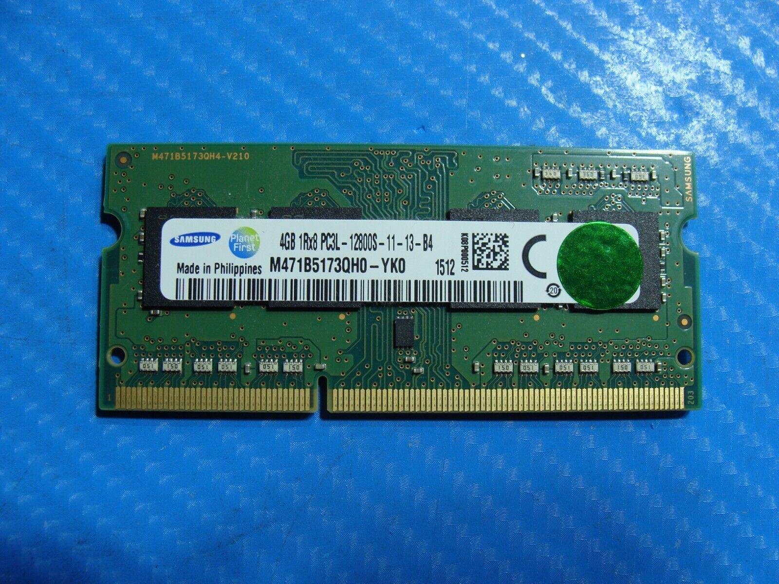 HP 15-r210dx Samsung 4Gb 1Rx8 Memory Ram So-Dimm PC3L-12800S M471B5173QH0-YK0 - Tested Computer Laptop Parts