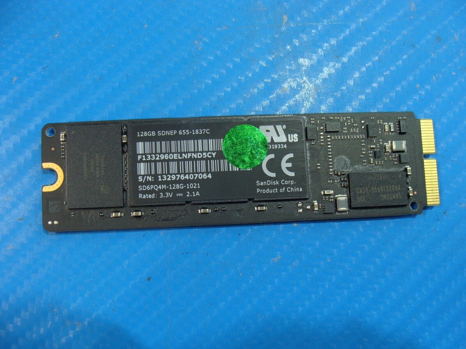 MacBook A1466 MD760LL/A SanDisk 128GB 12+16 pin SSD SD6PQ4M-128G-1021 655-1837C