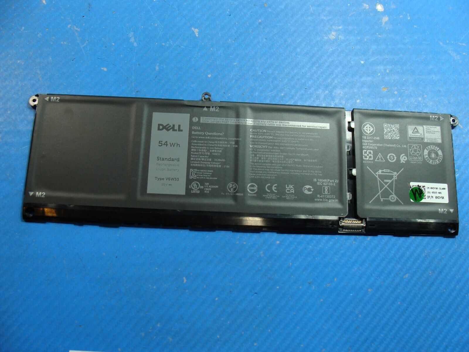 Dell Inspiron 14 5410 2-in-1 14 Battery 15V 54Wh 3420mAh V6W33 XDY9K Excellent