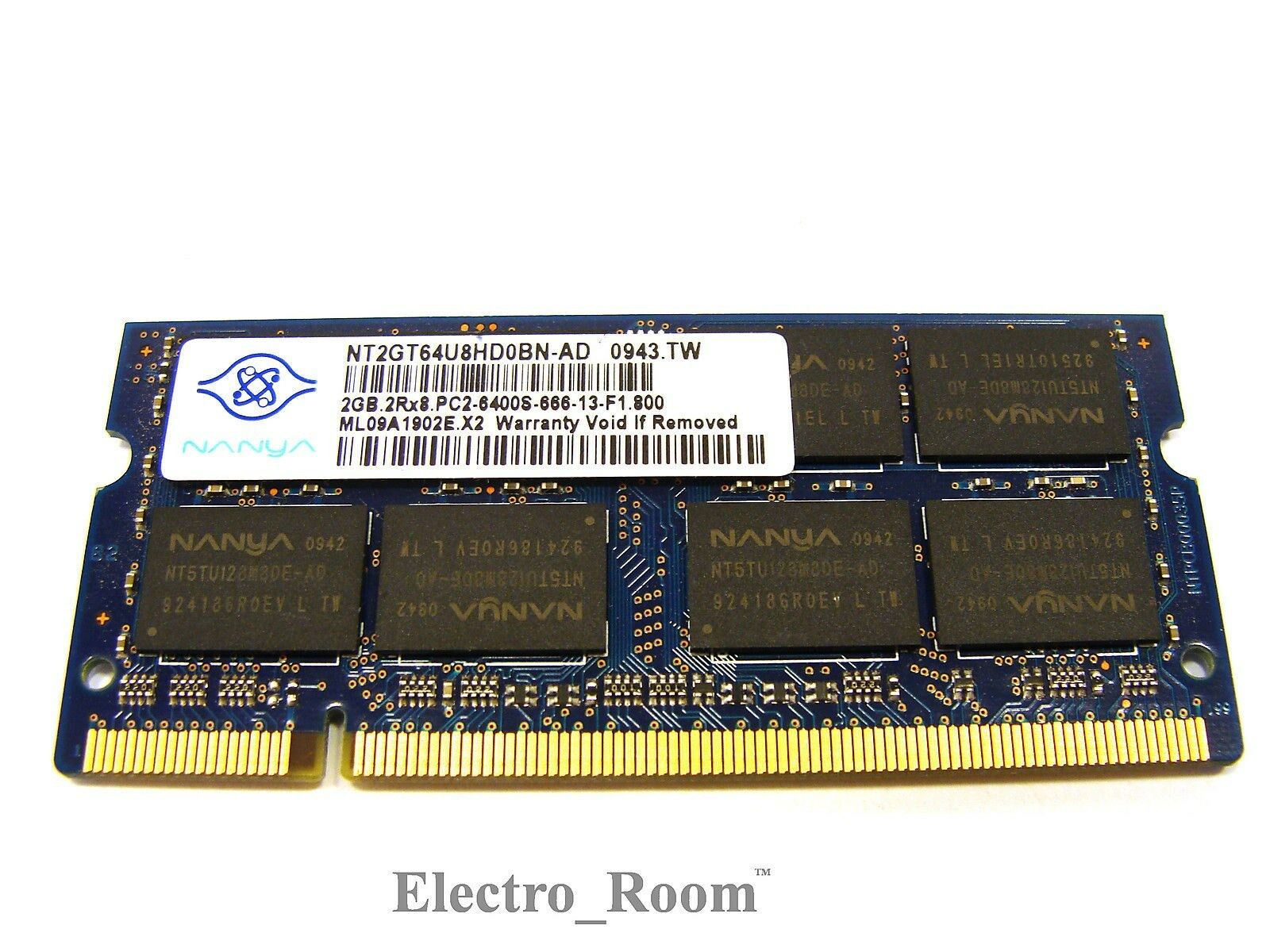 NANYA NT2GT64U8HD0BN-AD 2GB 2Rx8 PC2-6400S 800MHz DDR2 Laptop Ram Memory SO-DIMM - Laptop Parts - Buy Authentic Computer Parts - Top Seller Ebay