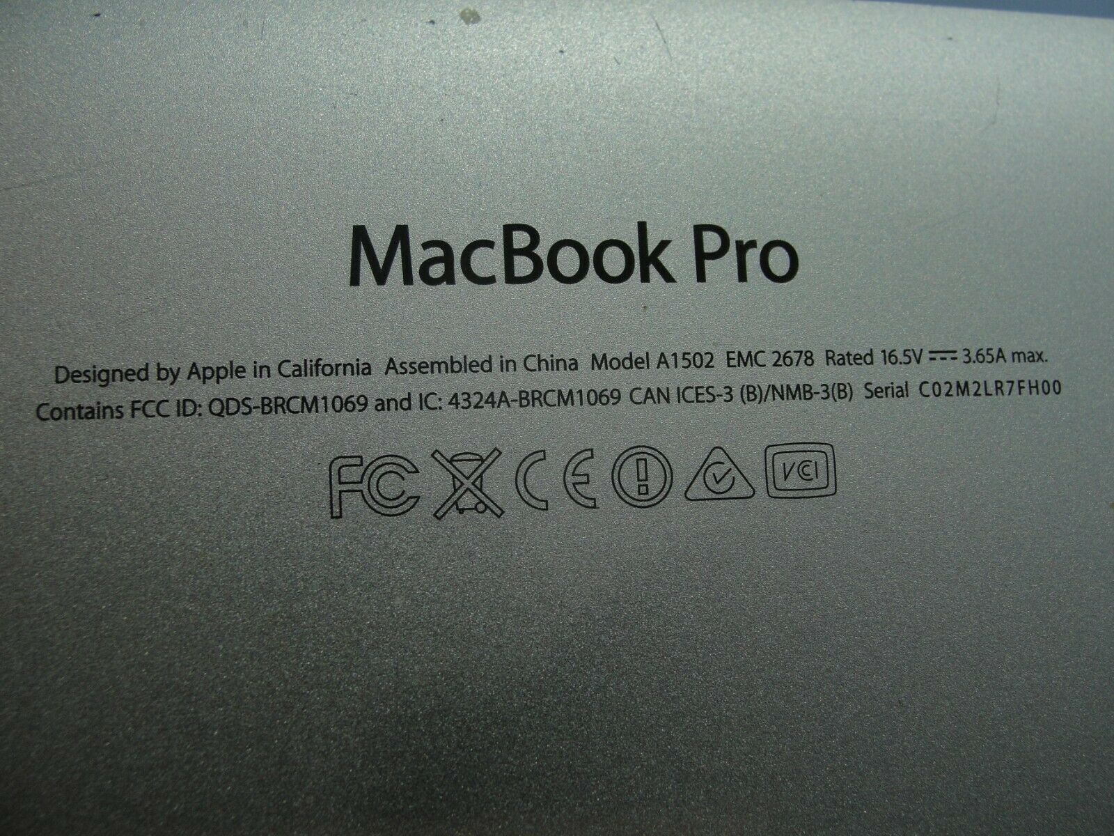 MacBook Pro A1502 ME864LL/A Late 2013 13