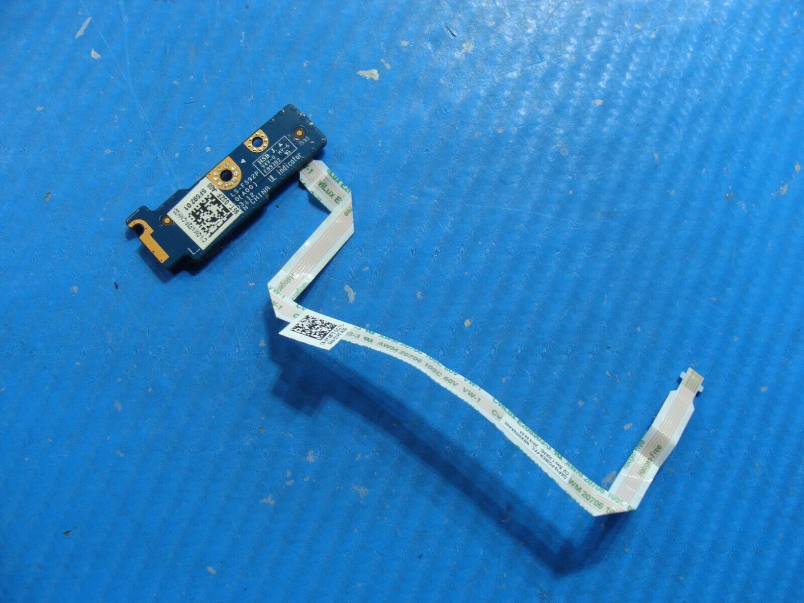 Dell Precision 7530 15.6 Genuine Power Button Board w/Cable MWF2P LS-F592P