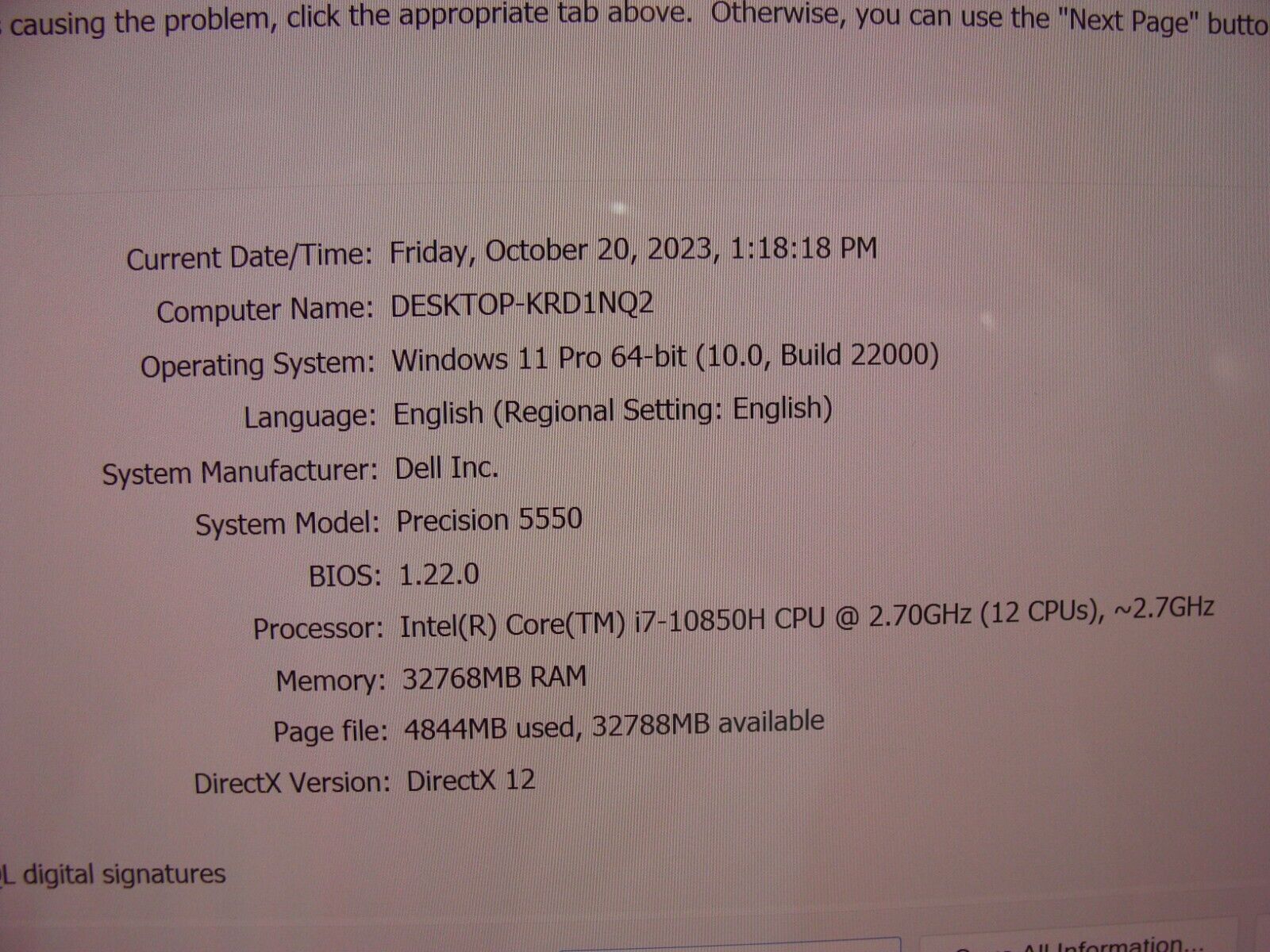 Dell Precision 5550 TOUCH 15.6UHD+ i7-10850H 2.7GHz 32GB 256GB Nvidia T1000 4GB