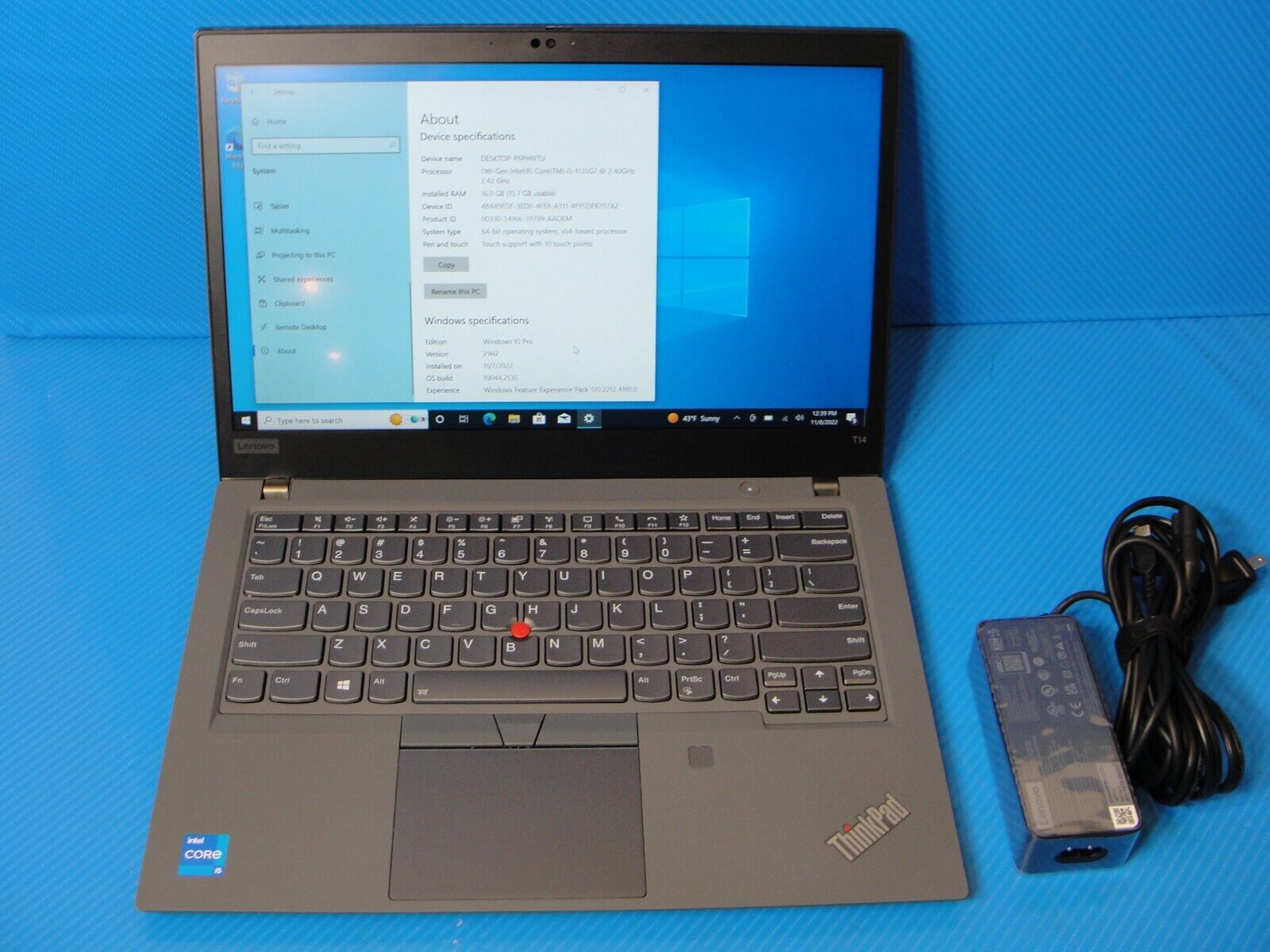 Lenovo ThinkPad T14 G2 Touch Intel Core i5-1135G7 16GB Ram 512GB SSD in warranty