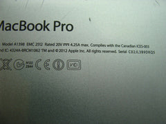 MacBook Pro 15" A1398 Mid 2012 MC976LL/A Genuine Laptop Bottom Case 923-0090 - Laptop Parts - Buy Authentic Computer Parts - Top Seller Ebay