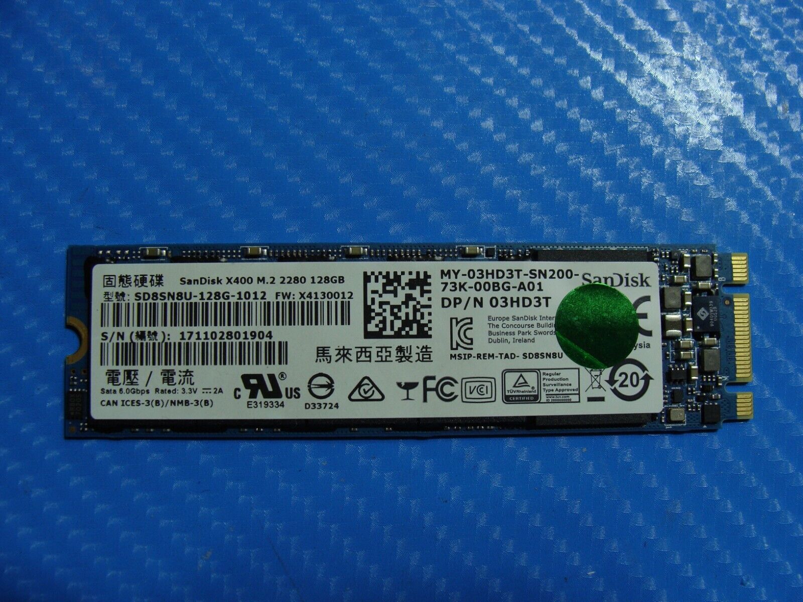 Dell 15-7567 SanDisk 128GB M.2 SATA SSD Solid State Drive SD8SN8U-128G-1006