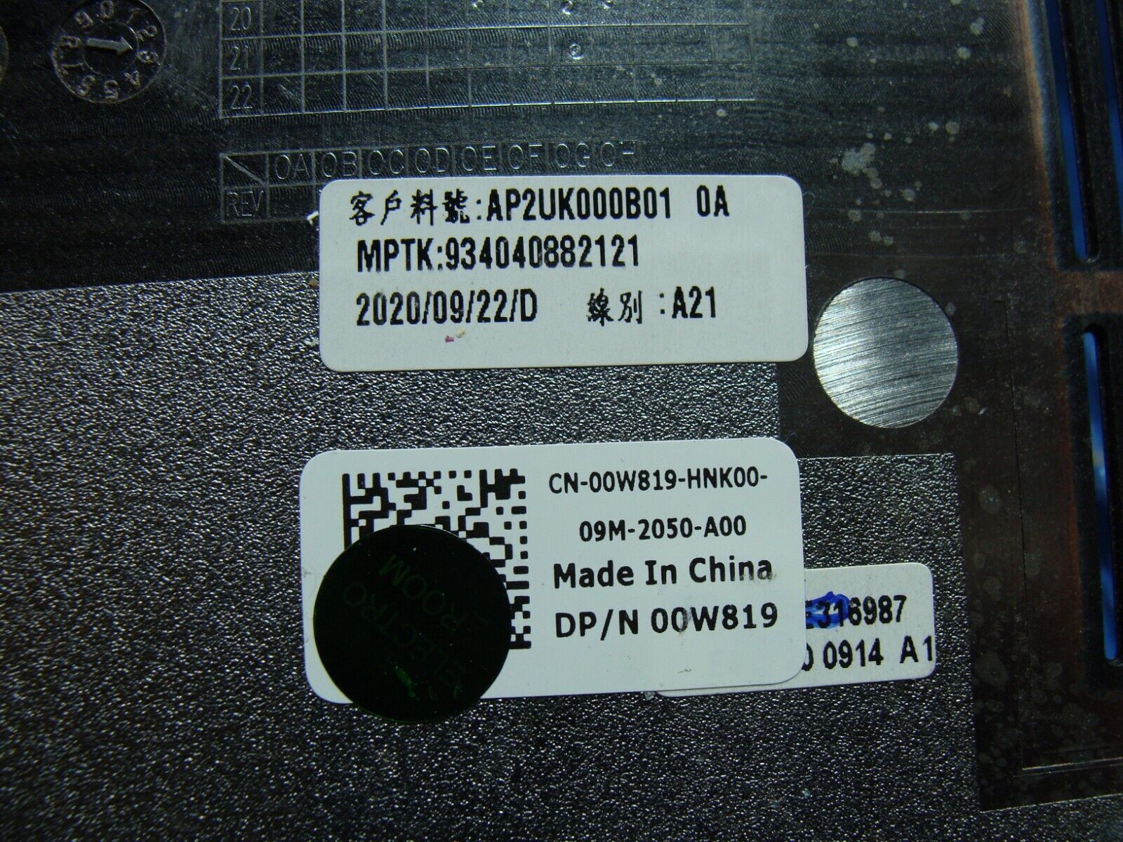 Dell Latitude 5410 14 Genuine Bottom Case Base Cover 0W819 AP2UK000B01