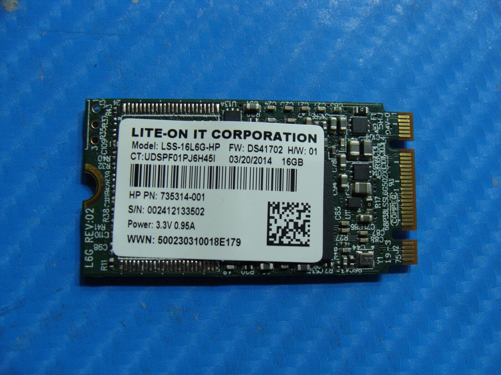 HP 14-q030nr Lite-On 16GB SATA M.2 SSD Solid State Drive 735314-001 LSS-16L6G-HP