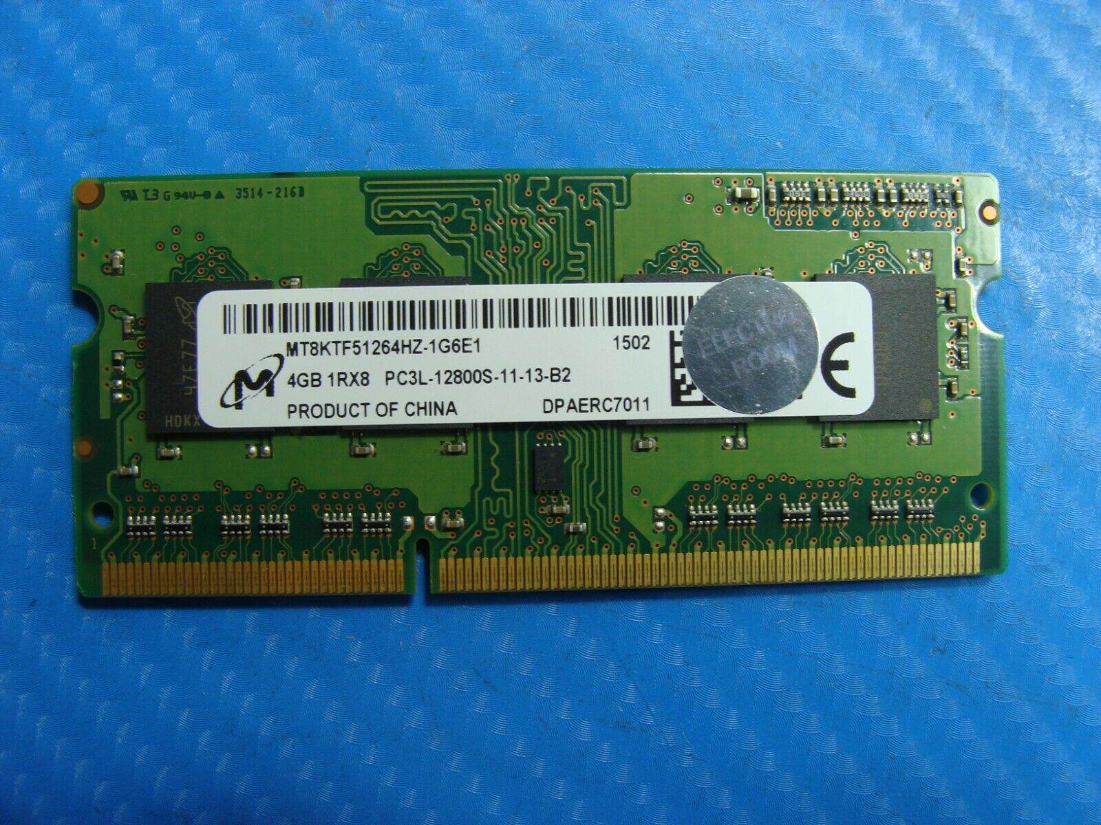 Dell 11 3148 Micron 4GB 1Rx8 PC3L-12800S SO-DIMM Memory RAM MT8KTF51264HZ-1G6E1 - Tested Computer Laptop Parts