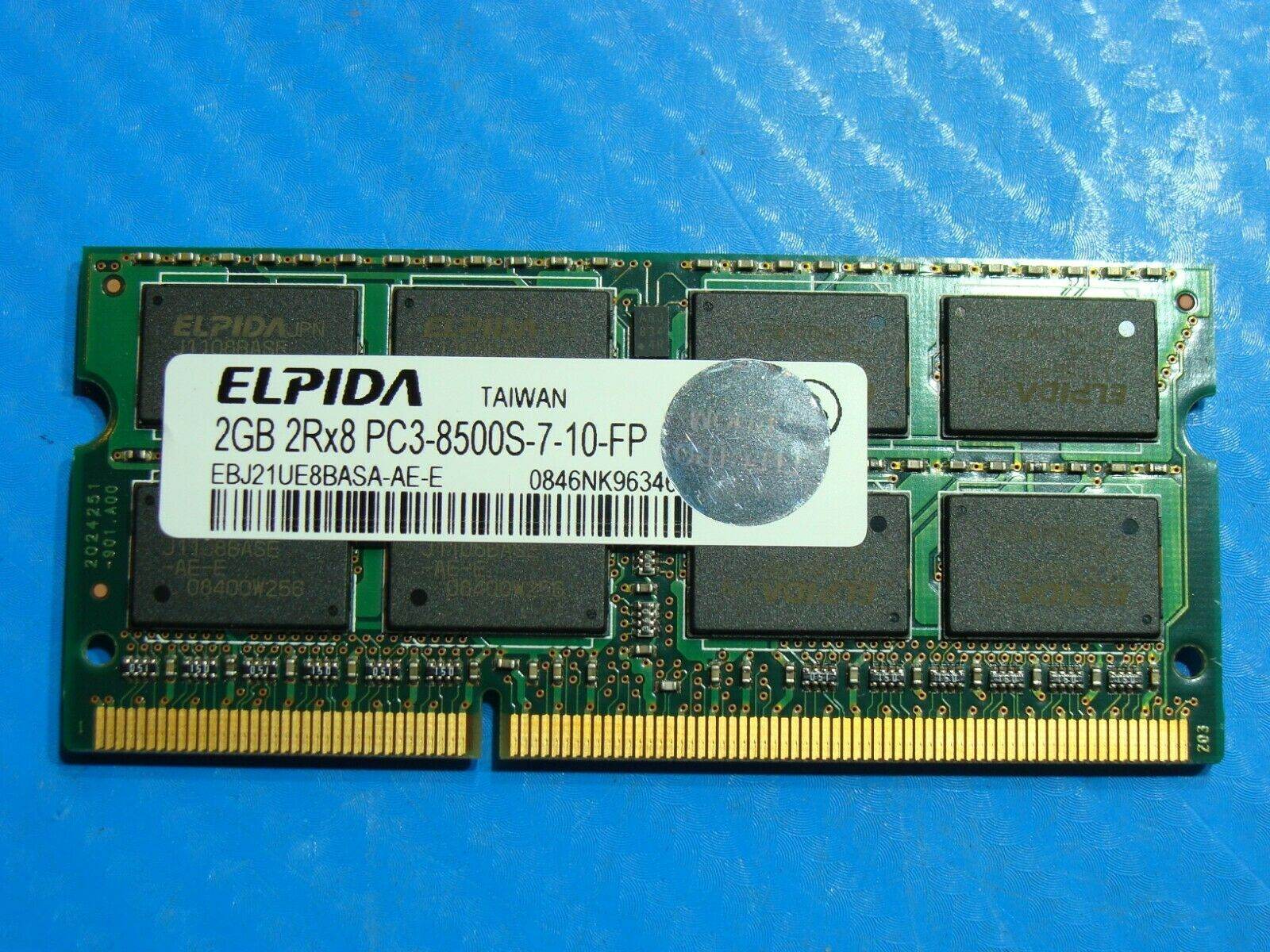 Dell Alienware M17 Laptop Elpida 2GB Memory PC3-8500S-7-10-FP EBJ21UE8BASA-AE-E - Tested Computer Laptop Parts
