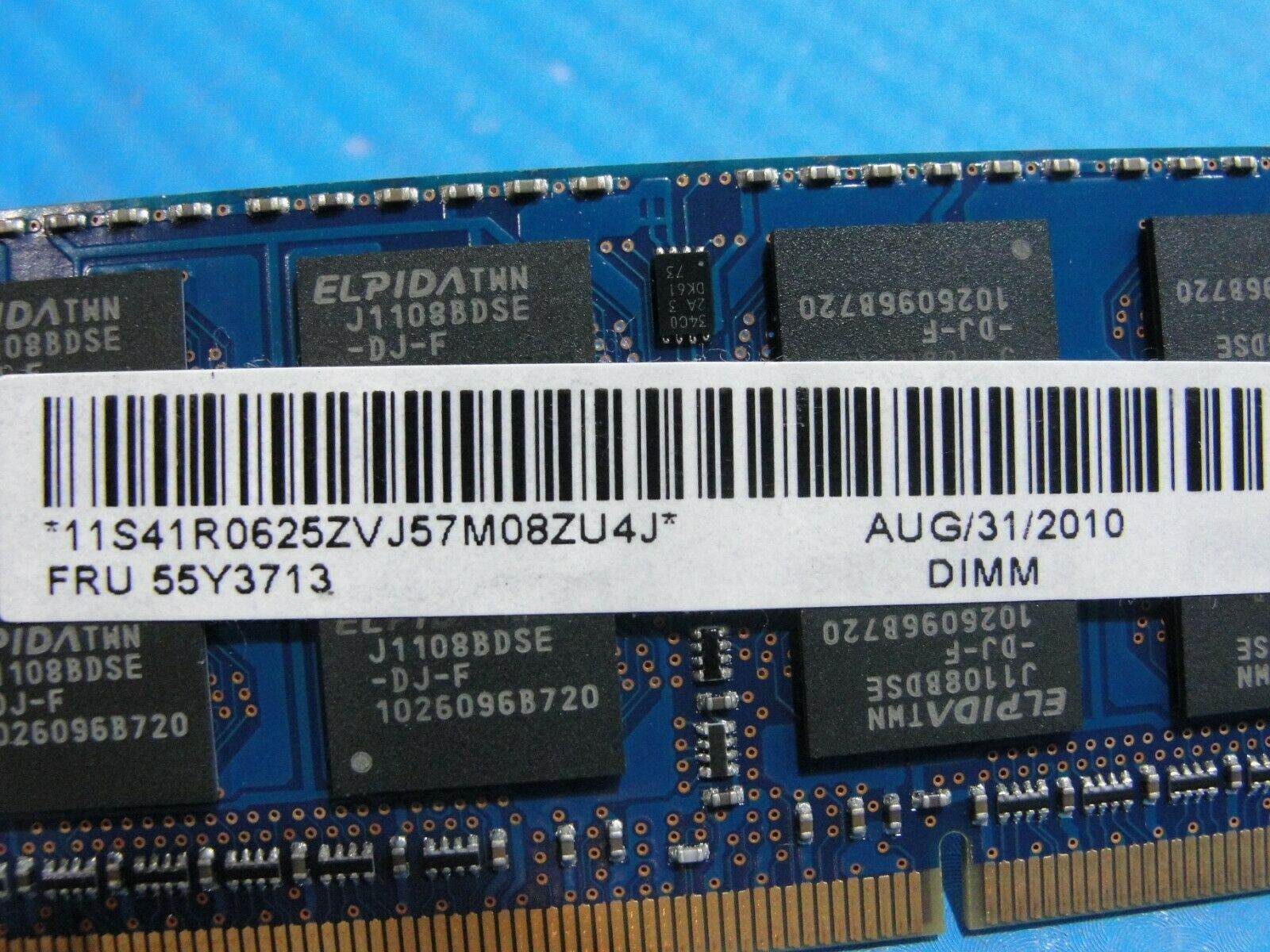 Lenovo T510 Laptop Elpida 2GB Memory PC3-8500S-7-10-F1 EBJ21UE8BDS0-AE-F - Tested Computer Laptop Parts