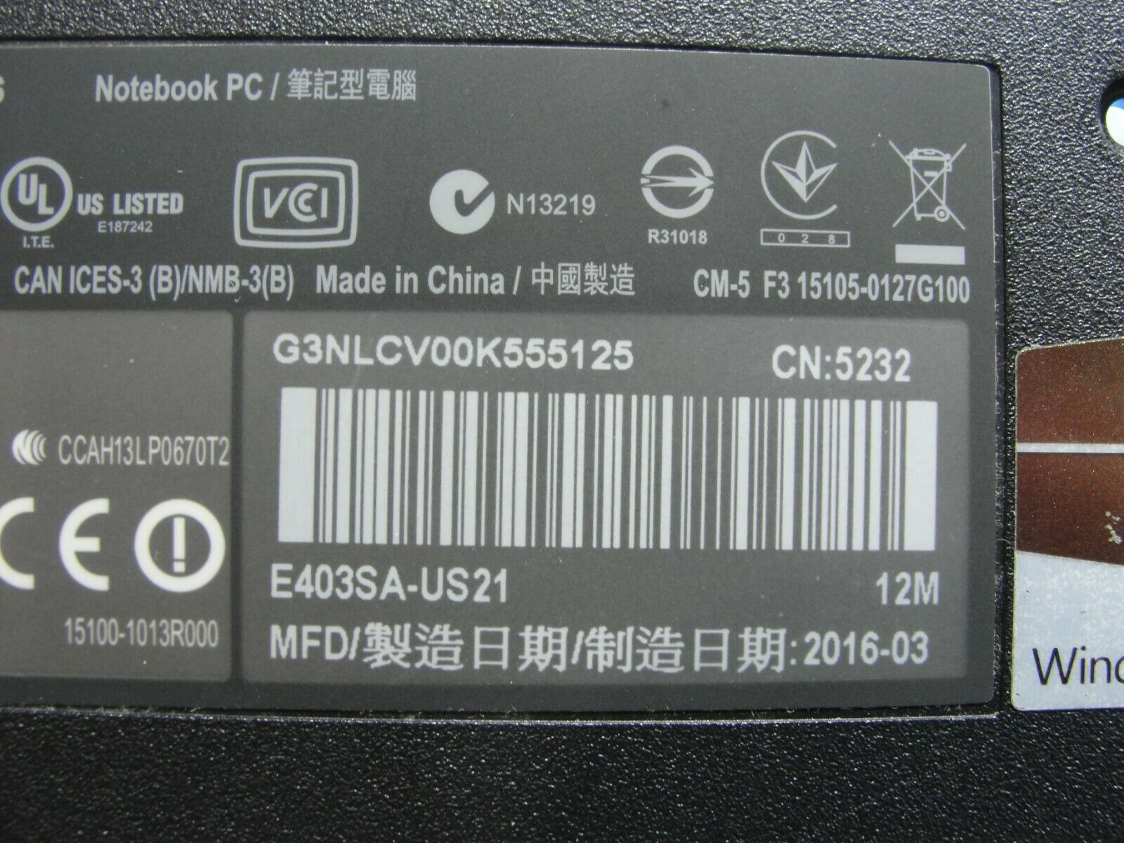 Asus VivoBook E403SA-US21 14