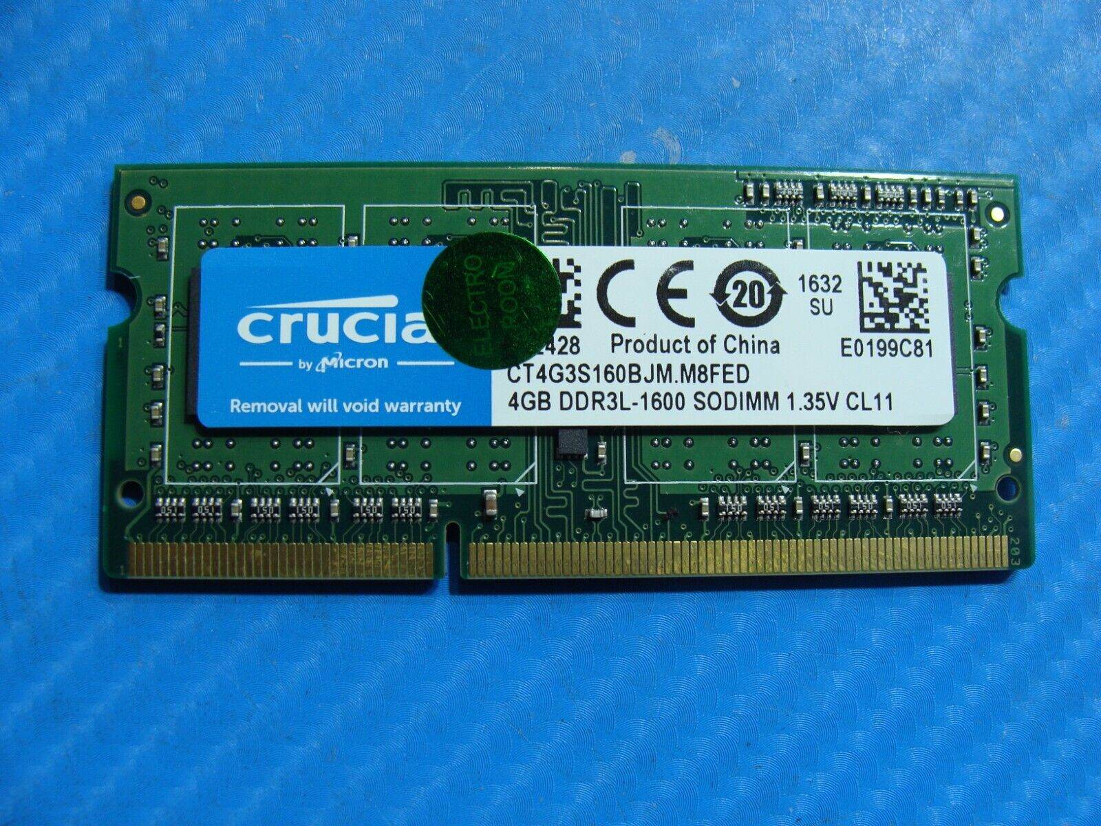 MacBook Pro A1286 Crucial 4GB DDR3L-1600 Memory RAM SO-DIMM CT4G3S160BJM.M8FED - Tested Computer Laptop Parts