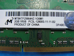 Lenovo Y580 SO-DIMM Micron 2GB Memory PC3L-12800S-11-11-B2 MT8KTF25664HZ-1G6M1 - Tested Computer Laptop Parts