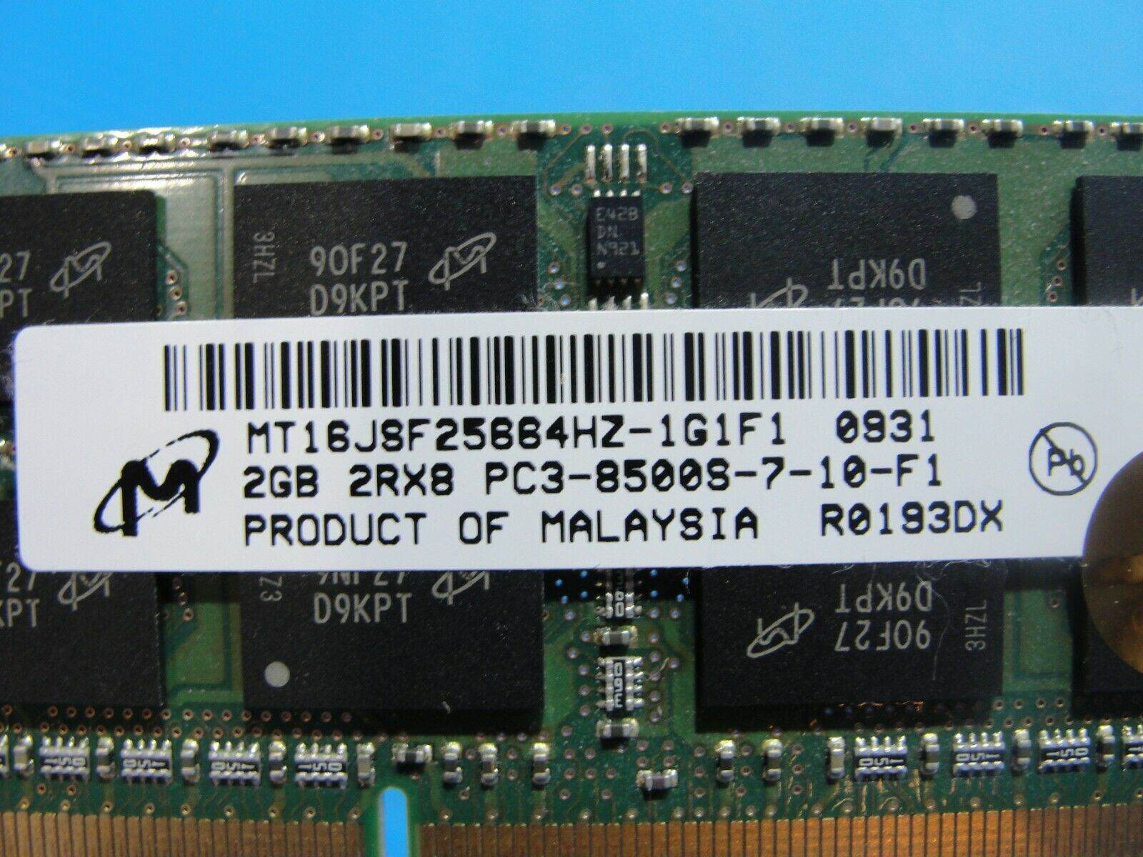 Apple A1278 Micron 2GB 2Rx8 PC3-8500S SO-DIMM Memory RAM MT16JSF25664HZ-1G1F1 - Tested Computer Laptop Parts