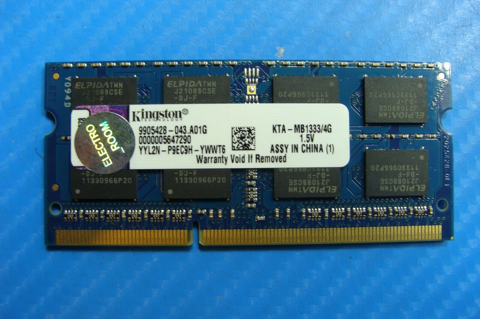 MacBook Pro A1286 Kingston 4Gb Memory RAM SO-DIMM kta-mb1333/4g - Laptop Parts - Buy Authentic Computer Parts - Top Seller Ebay