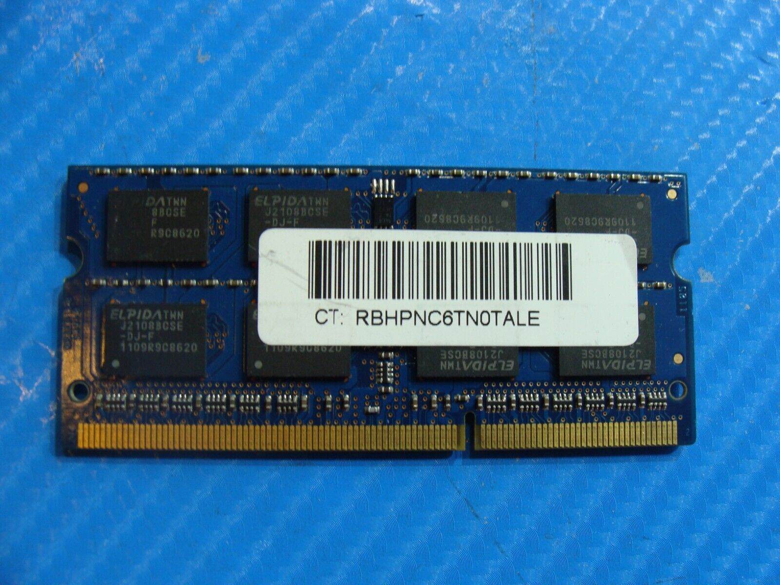 Lenovo Yoga 15 ELPIDA 4GB 2RX8 PC3-10600S SODIMM Memory Ram EBJ41UF8BCS0-DJ-F - Tested Computer Laptop Parts