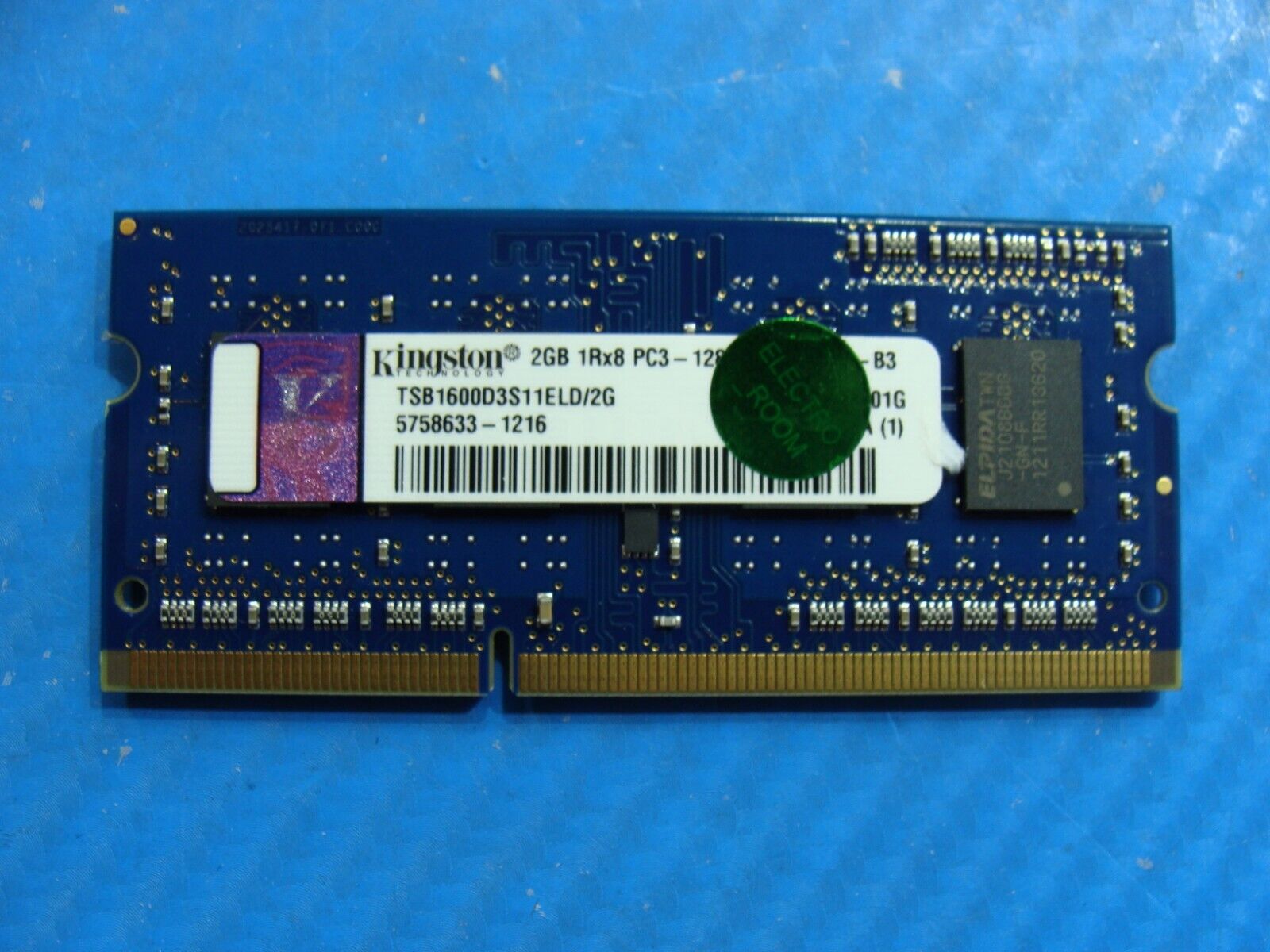 Toshiba P875-S7200 So-Dimm Kingston 2GB Memory RAM PC3-12800S TSB1600D3S11ELD/2G