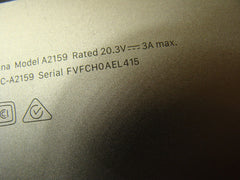 MacBook Pro A2159 13" 2019 MUHN2LL/A Genuine Bottom Case Silver 613-09350-A