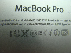 MacBook Pro A1425 13" Late 2012 MD212LL/A Bottom Case Housing 923-0229