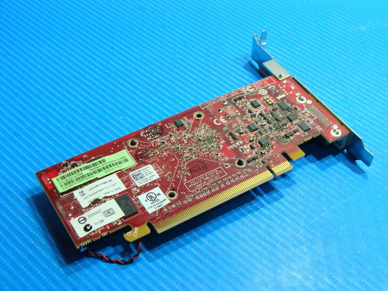 Dell T5600 AMD FirePro 2270 512MB Graphic Video Card ATI-102-C31901 DMS-59 JCPR7 - Tested Computer Laptop Parts