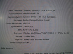 1Y WRTY Lenovo ThinkPad P16 Gen 2 i7-13700HX 16 WUXGA 2.1Ghz 32GB 1TB RTX A1000