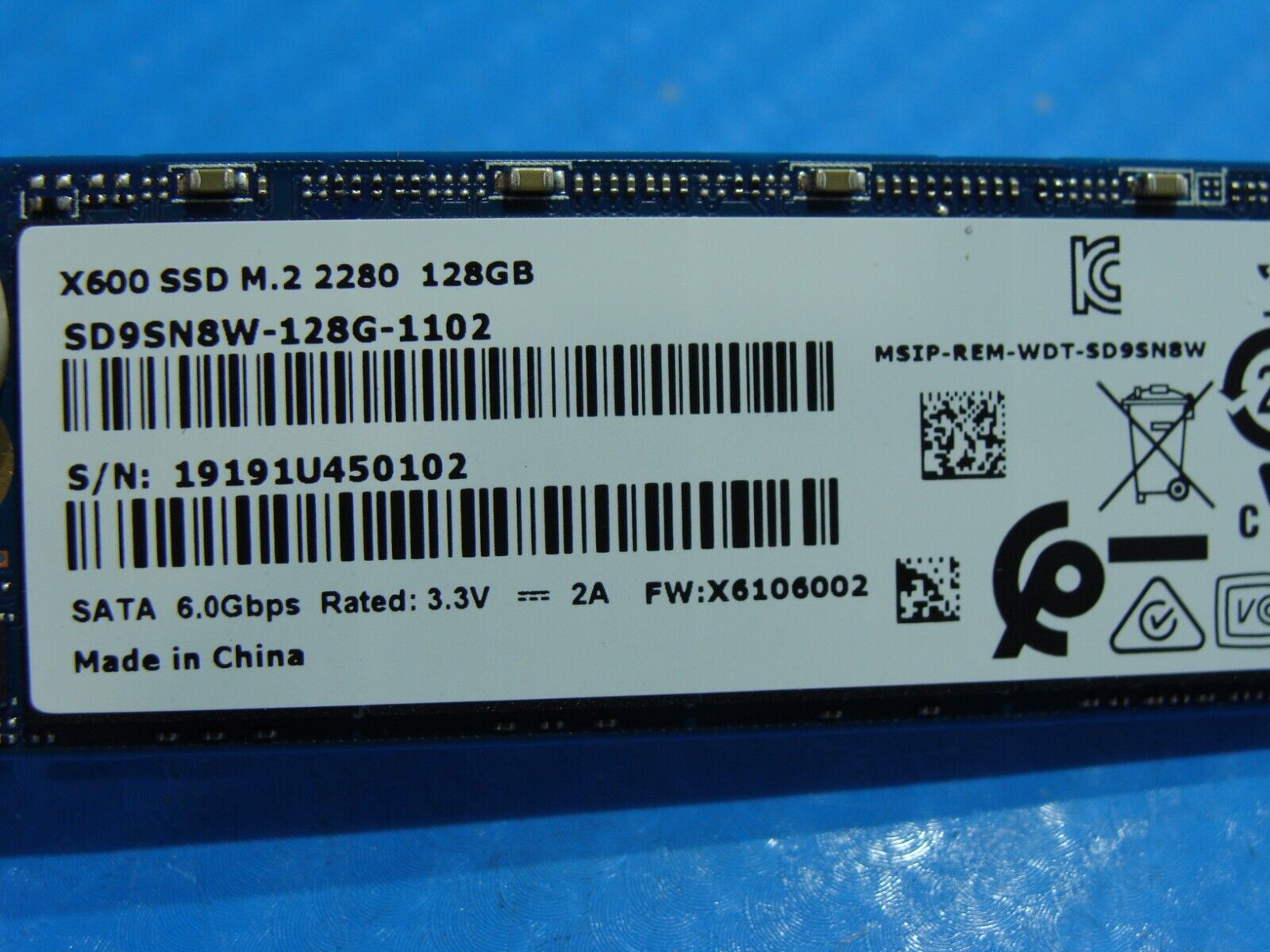 Asus F510QA-WB91 SanDisk 128GB SATA M.2 SSD Solid State Drive SD9SN8W-128G-1102