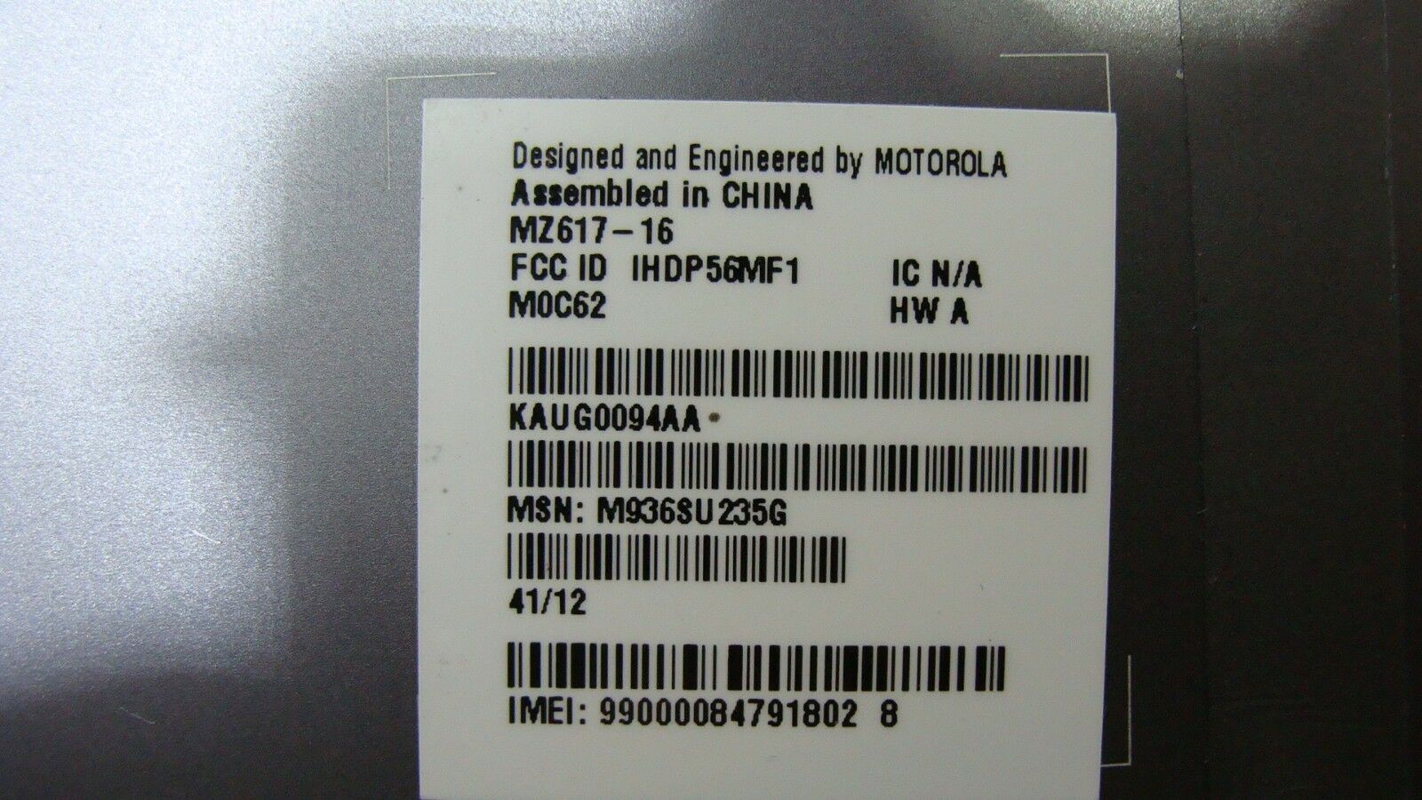 Motorola Droid Xyboard MZ617-16 10.1