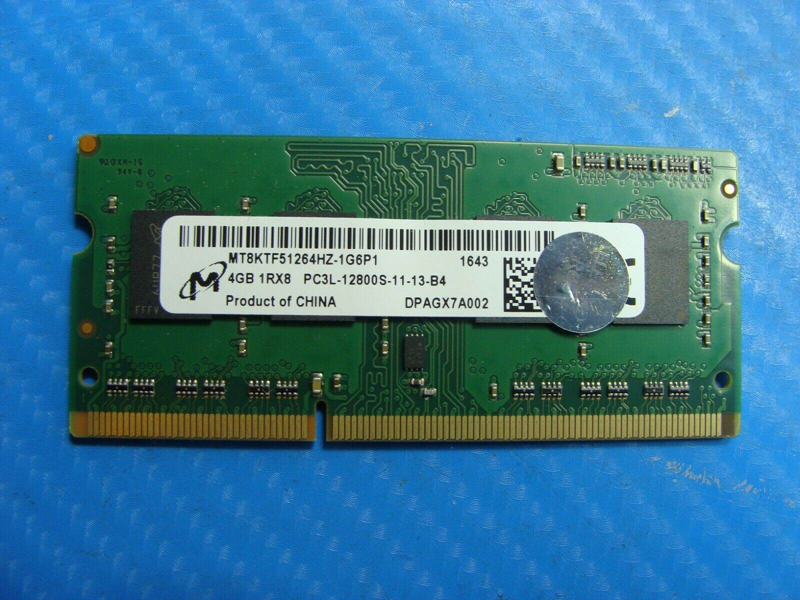 Dell 5559 Micron 4GB PC3L-12800S SO-DIMM Memory RAM MT8KTF51264HZ-1G6P1 - Tested Computer Laptop Parts
