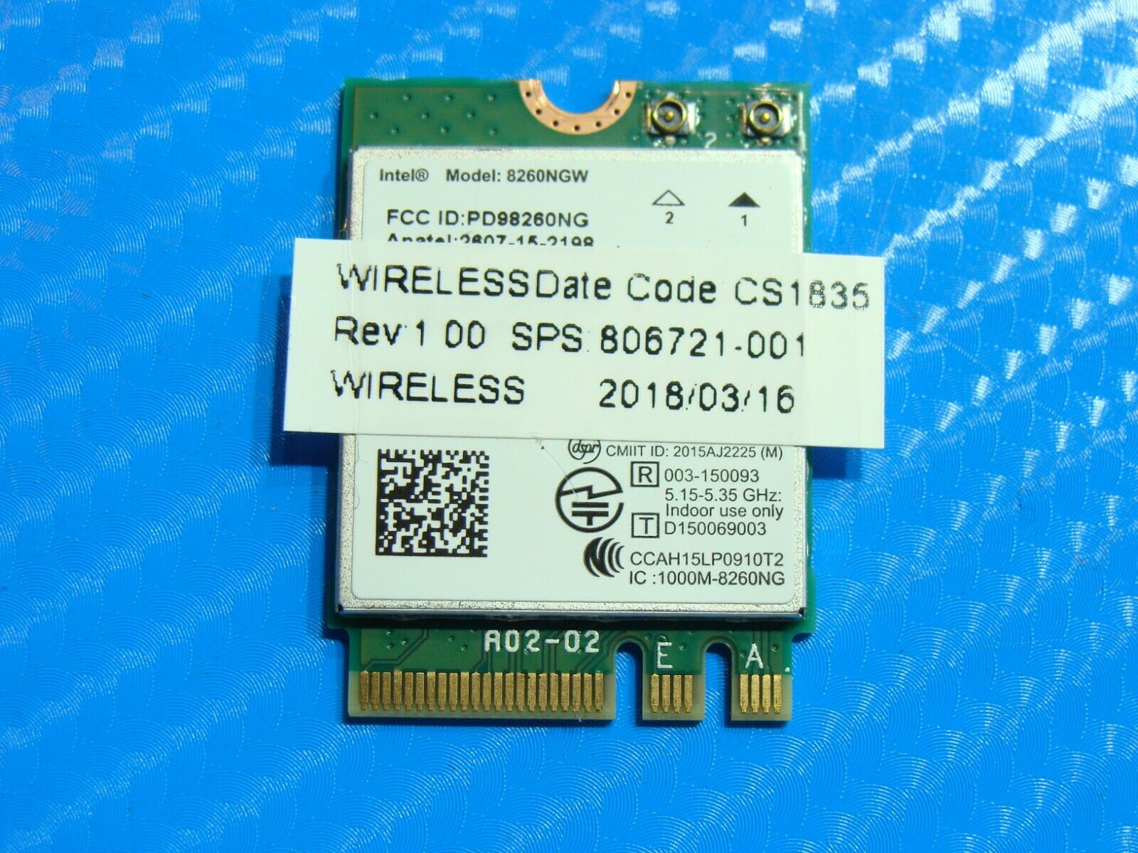 HP EliteBook 12.5 820 G3 OEM Wireless WiFi Card 8260NGW 806721-001 