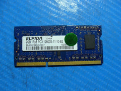 MacBook Pro A1278 SODIMM Elpida 2GB Memory Ram PC3-12800S EBJ20UF8BDU0-GN-F - Tested Computer Laptop Parts