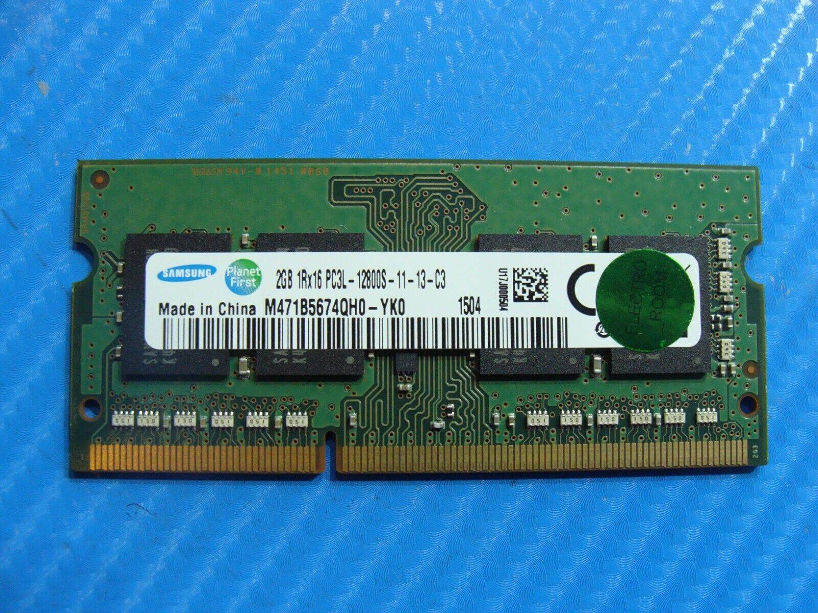 Dell 7548 So-Dimm Samsung 2Gb 1Rx16 Memory PC3L-12800S M471B5674QH0-YK0 - Tested Computer Laptop Parts