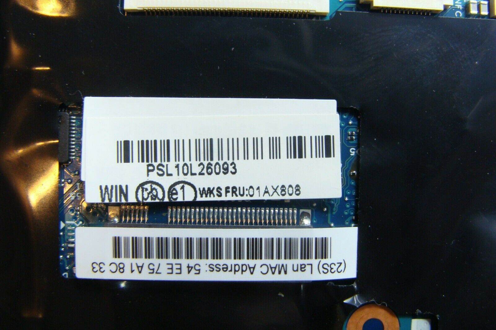 Lenovo ThinkPad X1 Carbon 4th Gen Intel i7-6600U 2.6GHz 8Gb Motherboard 01AX808 - Tested Computer Laptop Parts