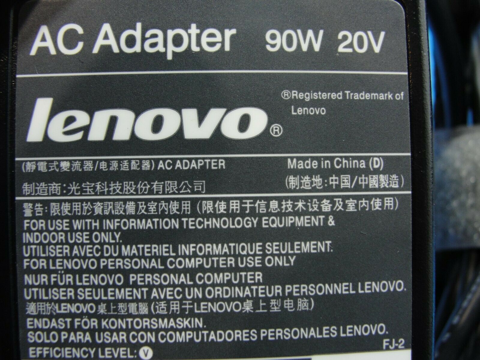 Genuine Lenovo AC Adapter Power Charger 20V 4.5A 90W 42T4431 42T4430 