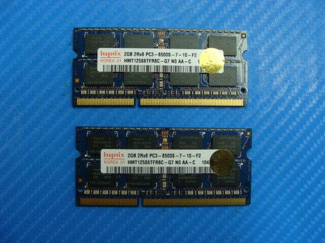 MacBook Pro A1286 Laptop Hynix 2GB x2 Memory PC3-8500S-7-10-F2 HMT125S6TFR8C-G7 - Tested Computer Laptop Parts